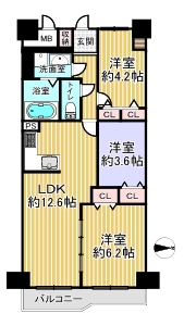 八尾山本レックスマンション　間取図