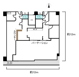 グランドール法善寺　203号室間取