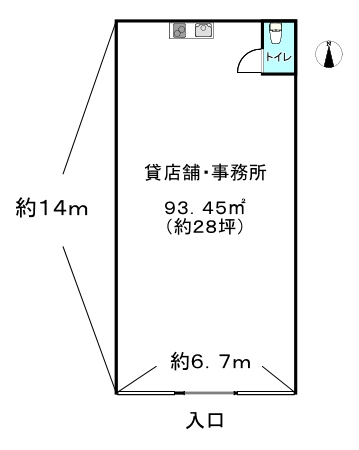 柏原市安堂叮店舗事務所　間取